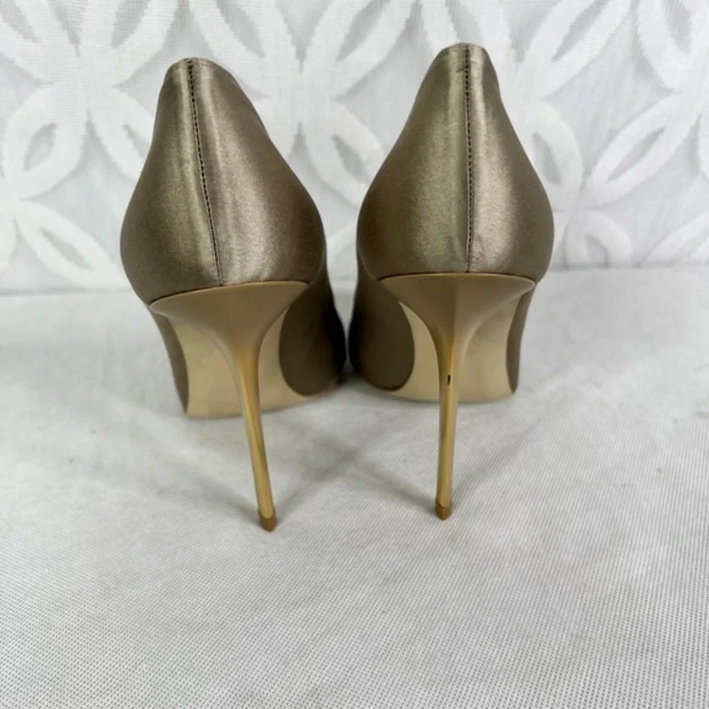 Stella McCartney Two‎ Colors Satin Pumps Golden Metallic Size 9